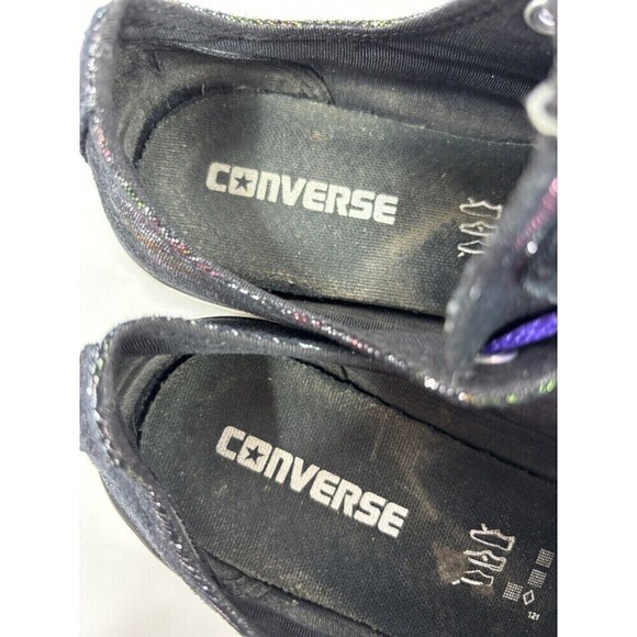 Converse All-Stars Black Multicolor Shimmer Womens 8 Low Top Lace Up Metallic - Picture 5 of 11